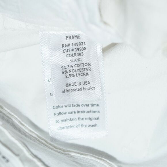 Frame Denim Le Skinny de Jeans White Distressed Le Color Rip Blanc 24 - Picture 10 of 12